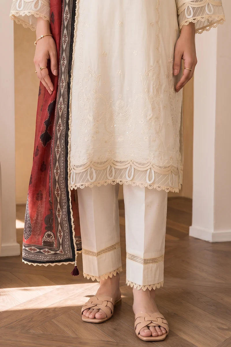 ZELLBURY | Embroidered Cotton 3PC 0059