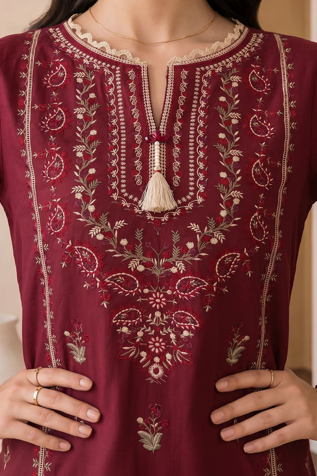 ZELLBURY | Embroidered Cotton 3PC 0061