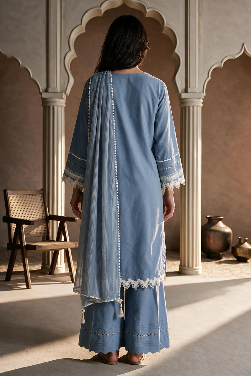 ZELLBURY | Embroidered Cotton 3PC 0062