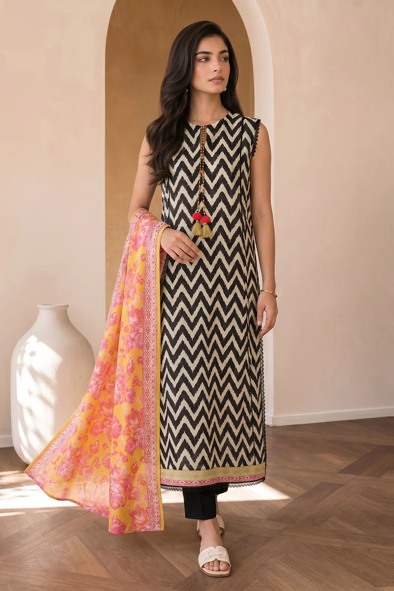 ZELLBURY | Printed Cotton 2PC Shirt Dupatta 0004