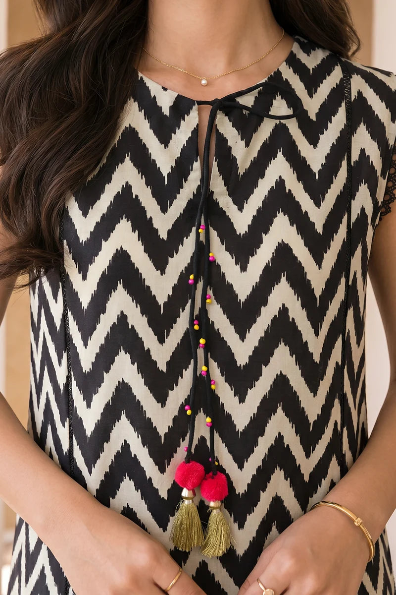 ZELLBURY | Printed Cotton 2PC Shirt Dupatta 0004