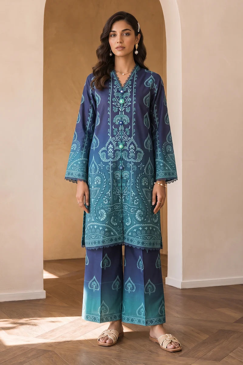 ZELLBURY | Printed Cotton 2PC Shirt Shalwar 0006