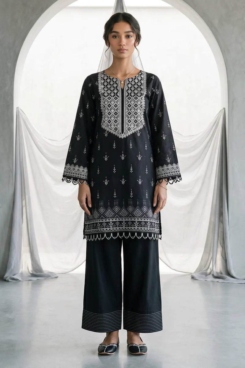 Zellbury 2PC Embroidered Shirt Dupatta 1067
