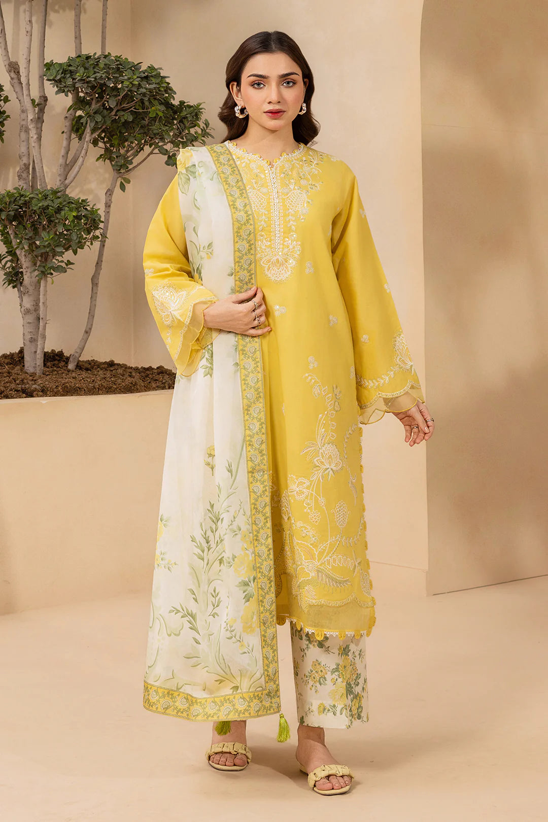 Zellbury 3PC Embroidered Shirt Shalwar Dupatta 0447