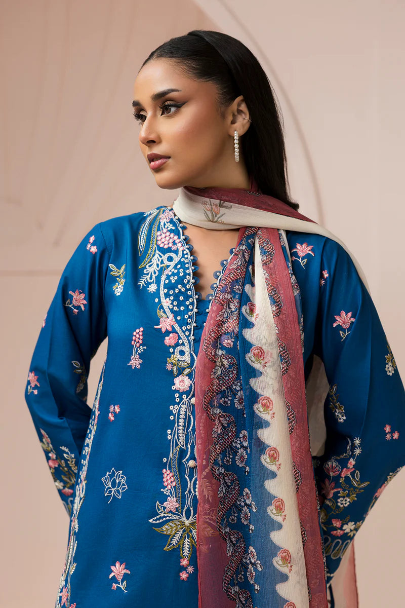 Zellbury 3PC Embroidered Shirt Shalwar Dupatta 0455