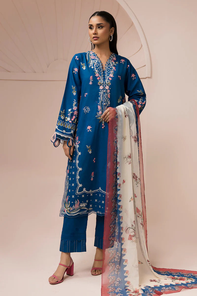 Zellbury 3PC Embroidered Shirt Shalwar Dupatta 0455
