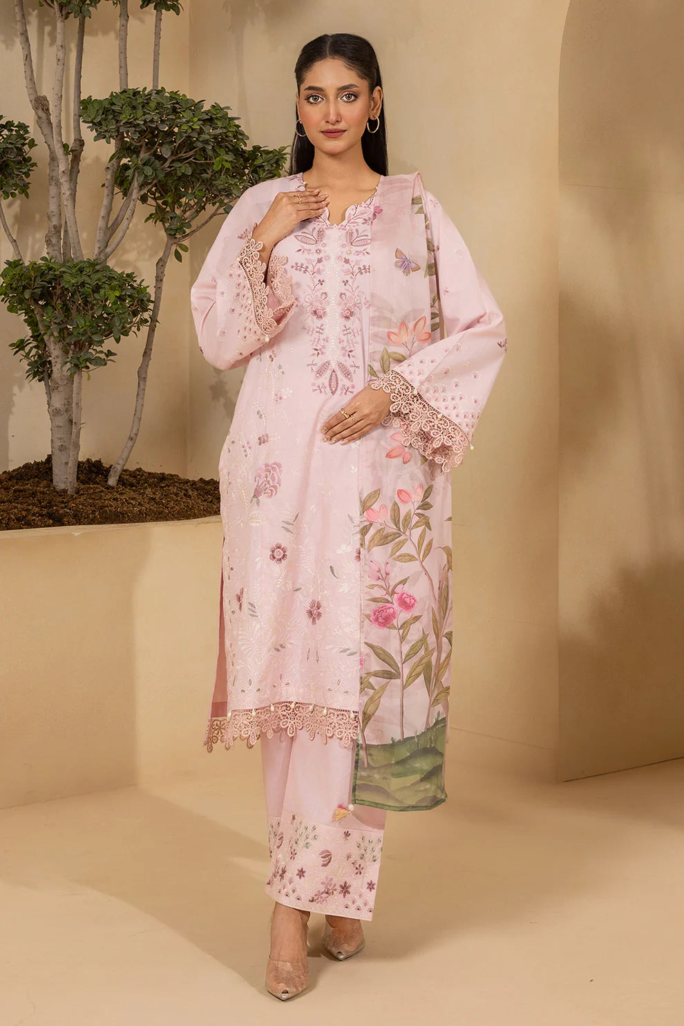 ZELLBURY Signature Embroidered Shirt Shalwar Dupatta 3PC 0458