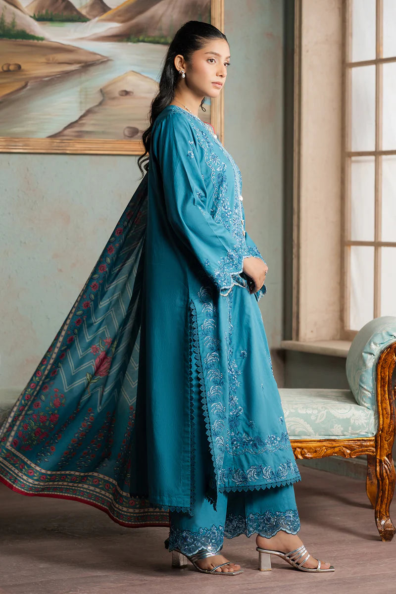 Zellbury 3PC Embroidered Shirt Shalwar Dupatta 0588