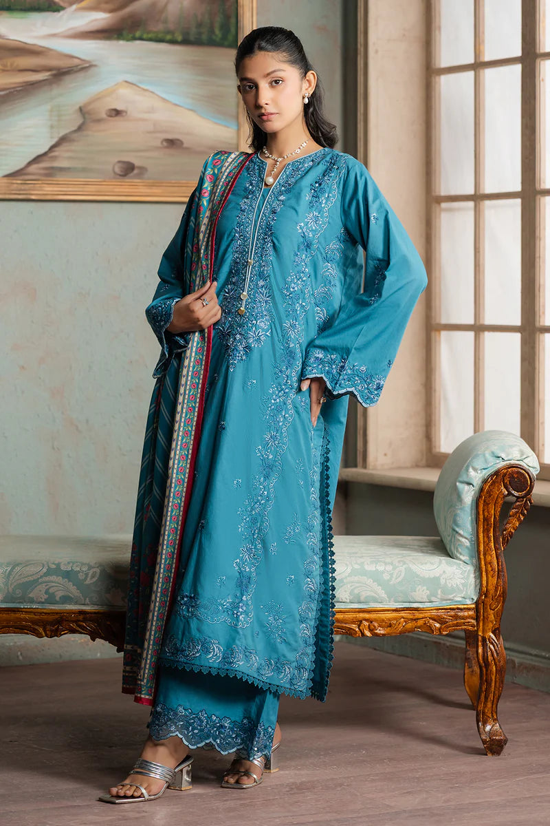 Zellbury 3PC Embroidered Shirt Shalwar Dupatta 0588
