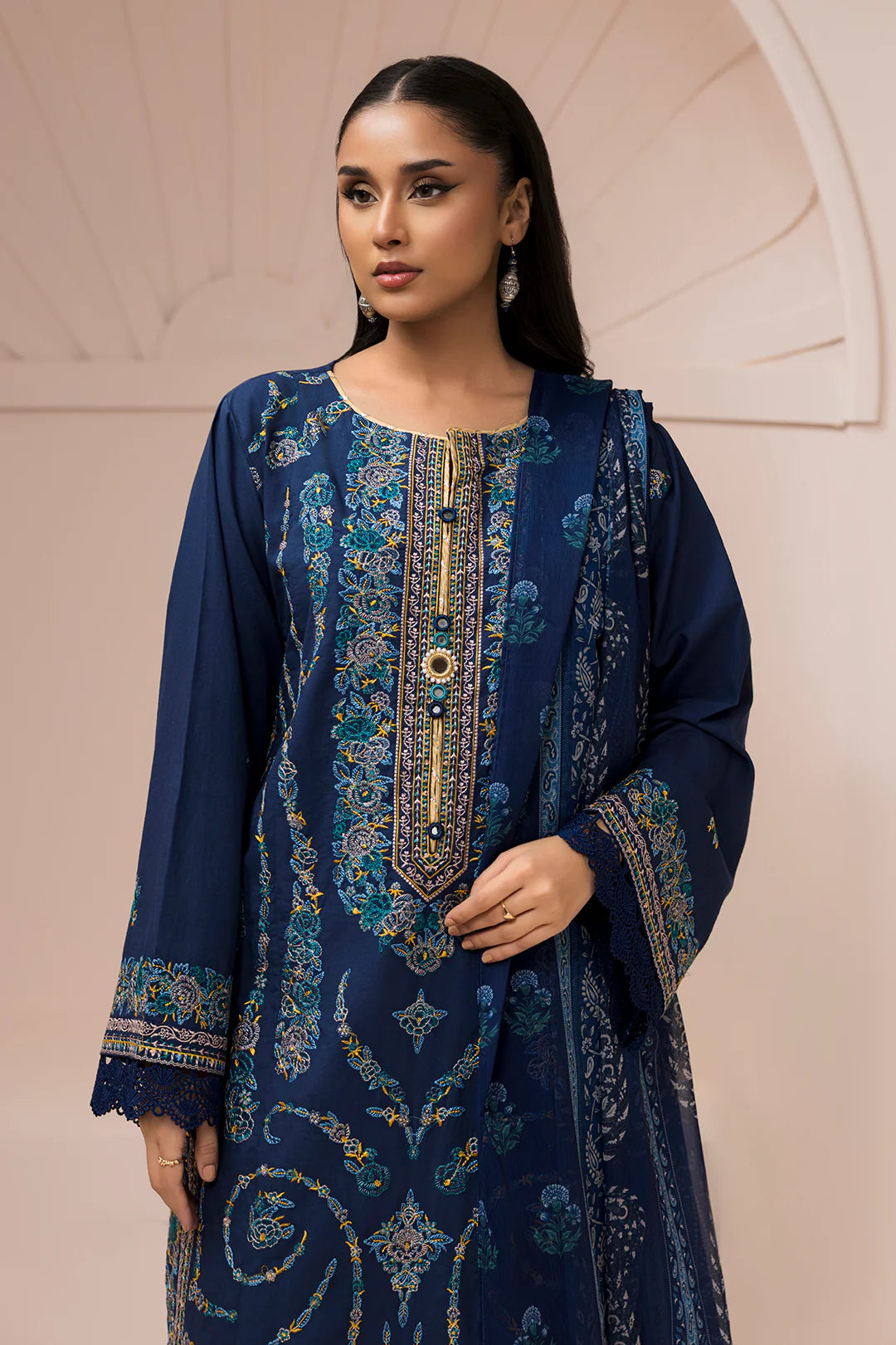 Zellbury 3PC Embroidered Shirt Shalwar Dupatta 0650