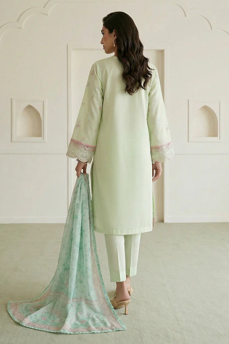 Zellbury 3PC Embroidered Shirt Shalwar Dupatta 0653