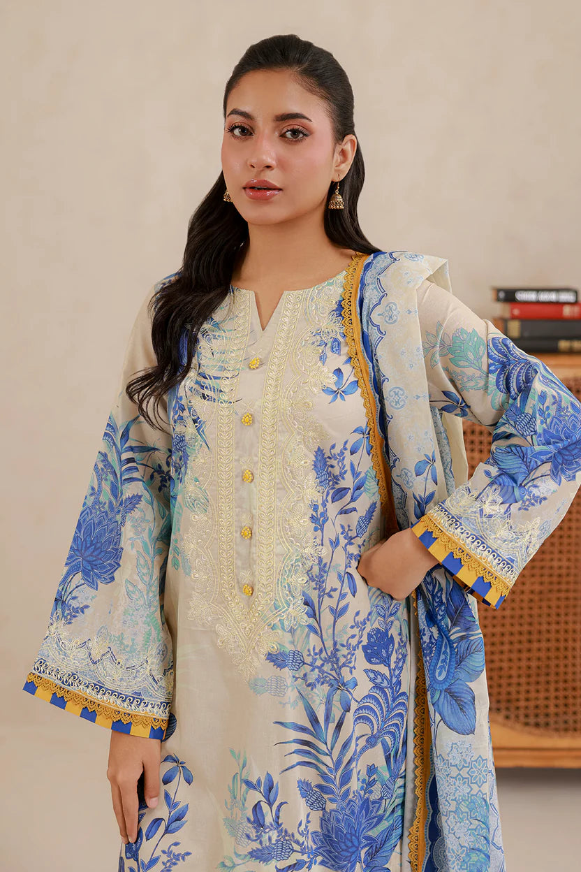 Zellbury 3PC Embroidered Shirt Shalwar Dupatta  0705