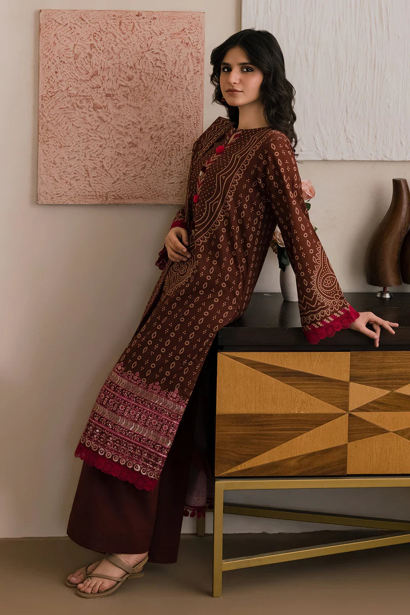 Zellbury 3PC Embroidered Shirt Shalwar Dupatta 0707