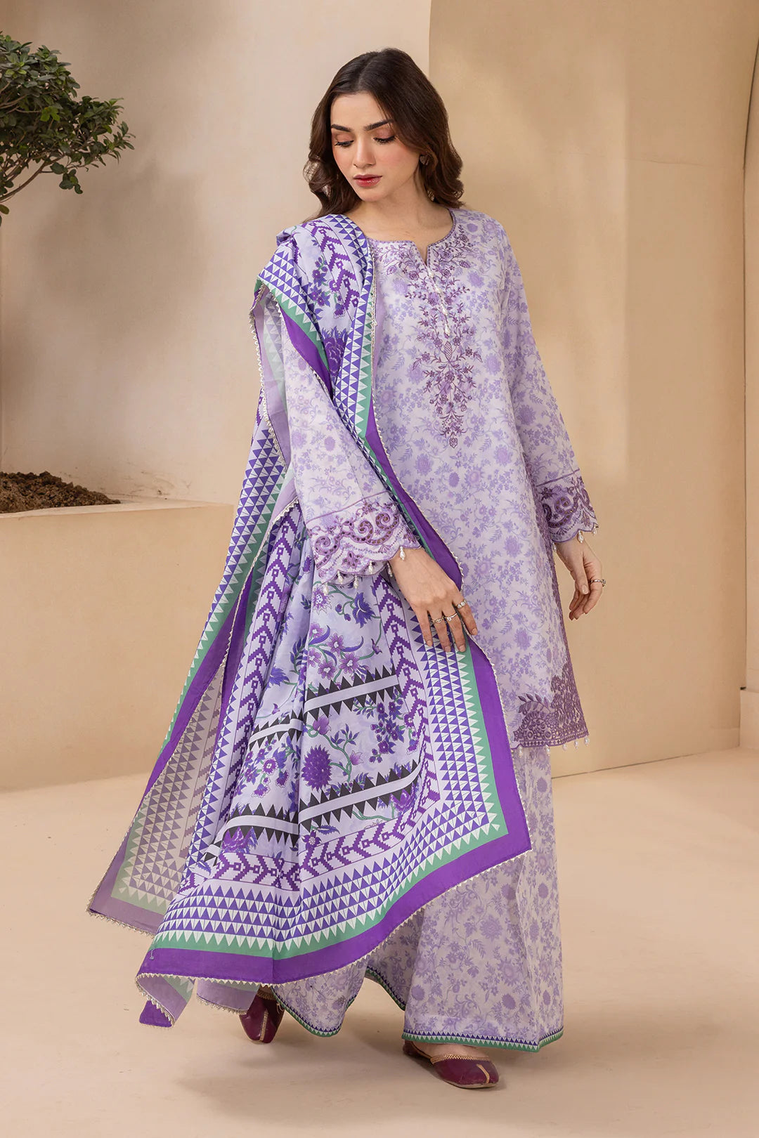 Zellbury 3PC Embroidered Shirt Shalwar Dupatta 0712