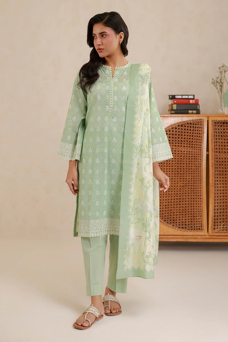 Zellbury 3PC Embroidered Shirt Shalwar Dupatta 0780