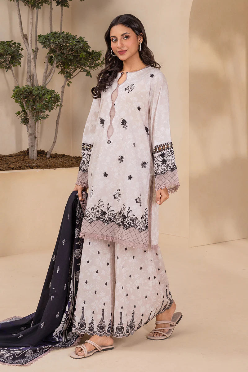 Zellbury 3PC Embroidered Shirt Shalwar Dupatta 0782