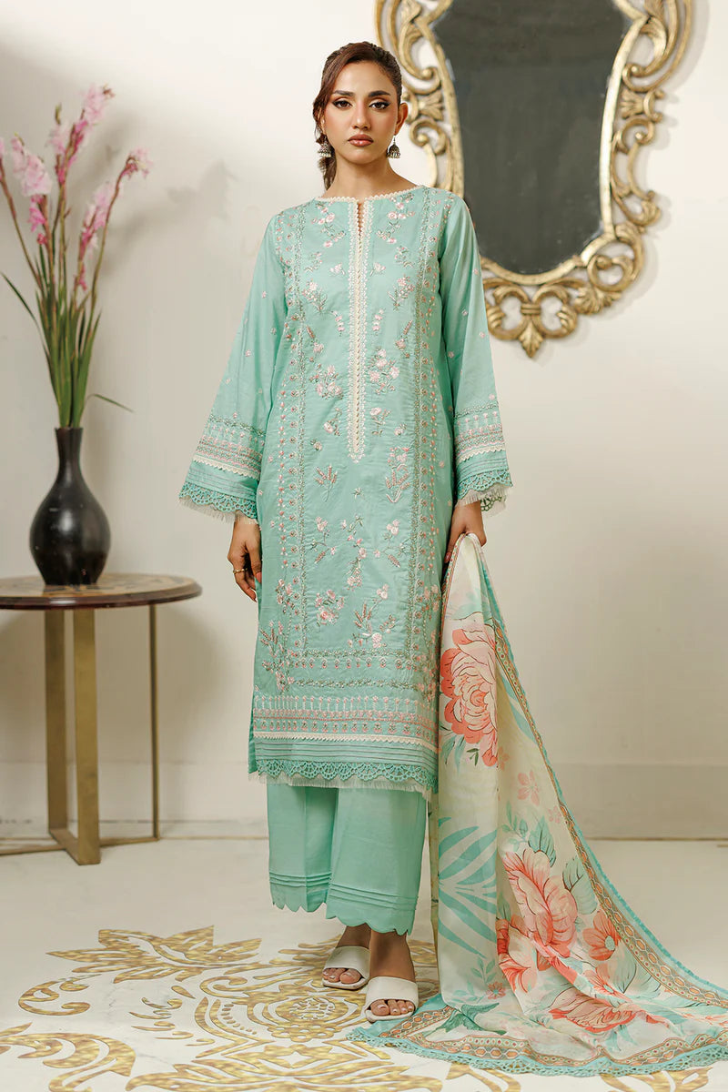 Zellbury 3PC Embroidered Shirt Shalwar Dupatta 0845