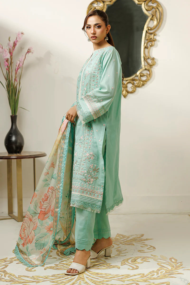 Zellbury 3PC Embroidered Shirt Shalwar Dupatta 0845