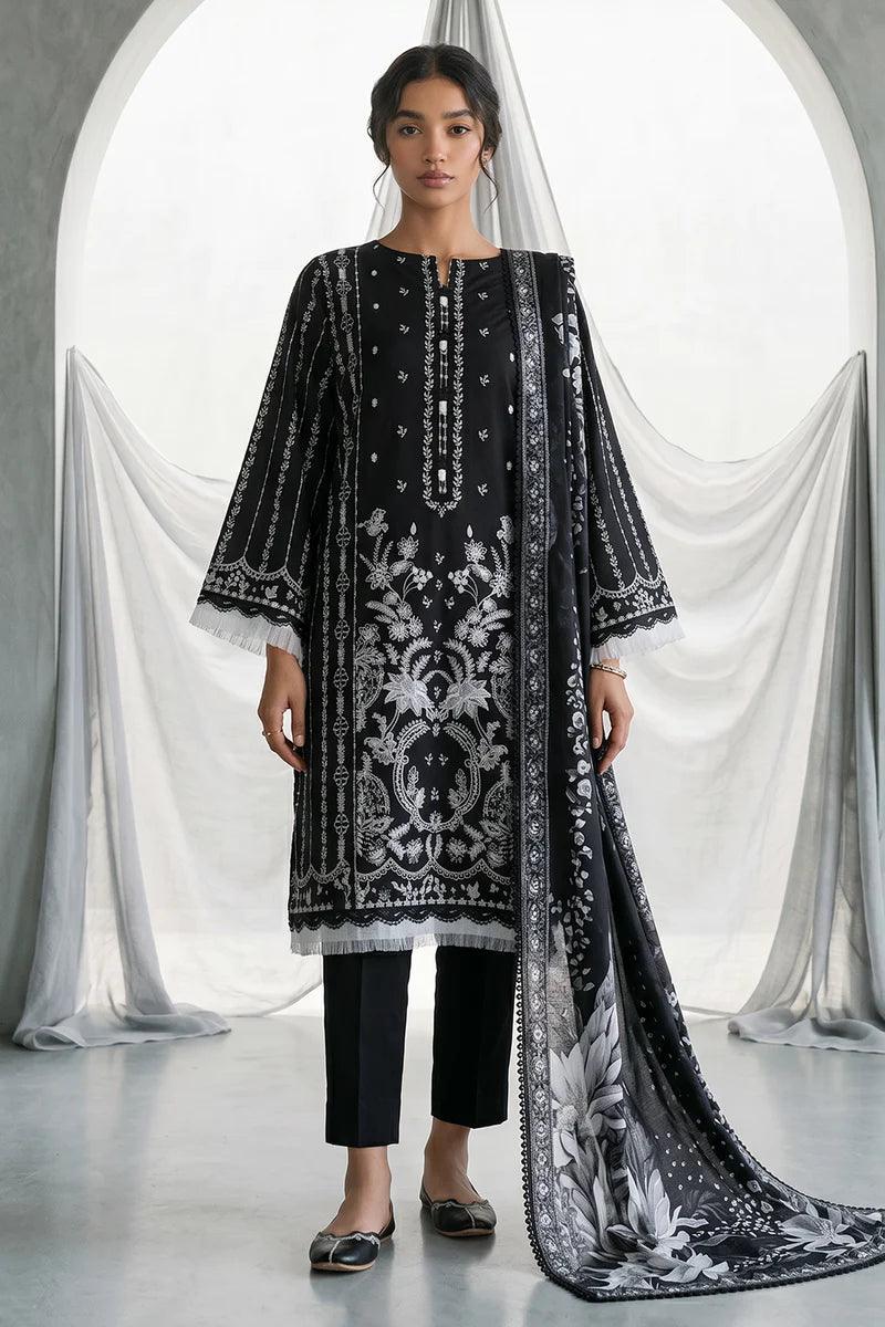 Zellbury 3PC Embroidered Shirt Shalwar Dupatta 1168