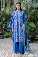 ZELLBURY ChikanKari Embroidered Shirt Shalwar Dupatta 3PC 4079
