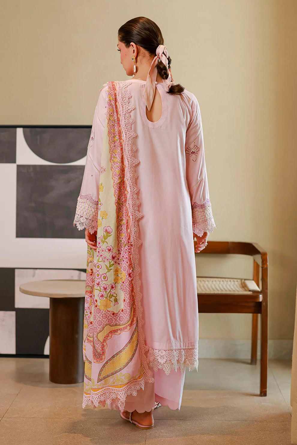 ZELLBURY ChikanKari Embroidered Shirt Shalwar Dupatta 3PC 4080