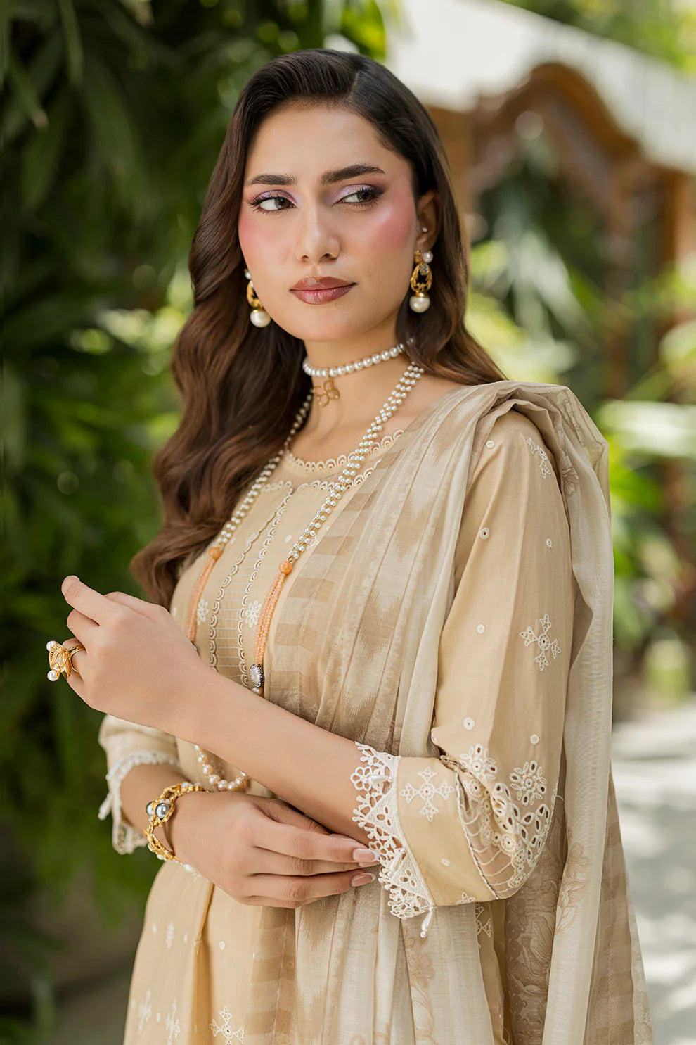 ZELLBURY ChikanKari Embroidered Shirt Shalwar Dupatta 3PC 4081