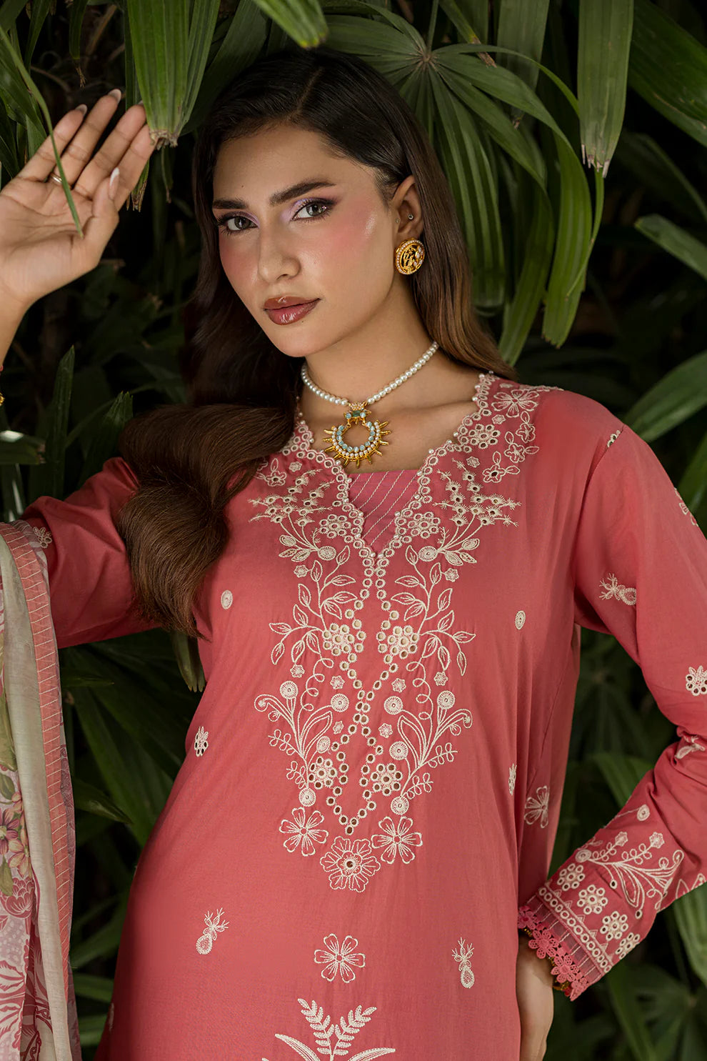ZELLBURY ChikanKari Embroidered Shirt Shalwar Dupatta 3PC 4082