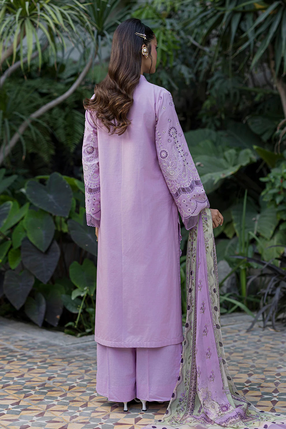 ZELLBURY ChikanKari Embroidered Shirt Shalwar Dupatta 3PC 4085