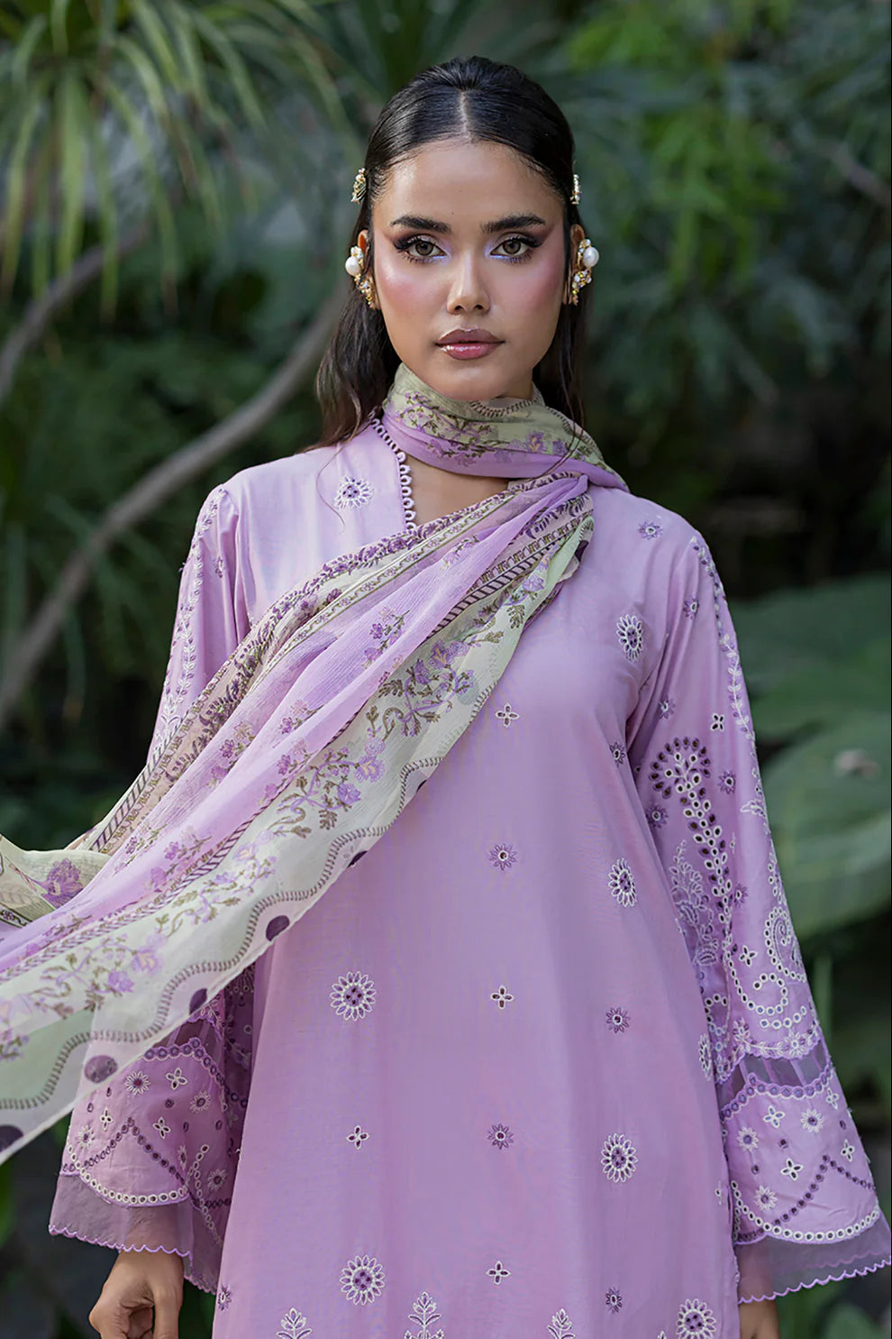 ZELLBURY ChikanKari Embroidered Shirt Shalwar Dupatta 3PC 4085
