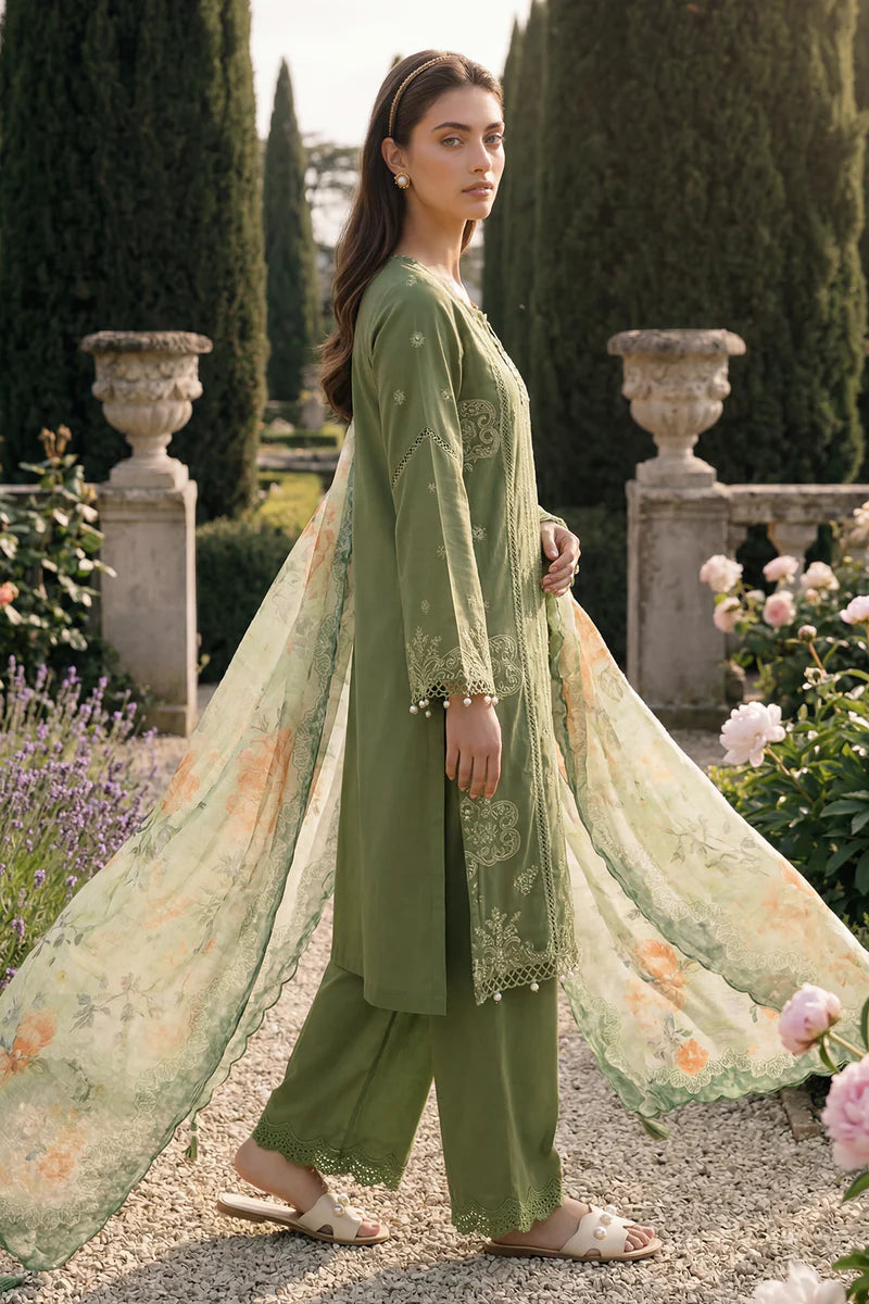 ZELLBURY | ChikanKari 3PC Embroidered Shirt Shalwar Dupatta