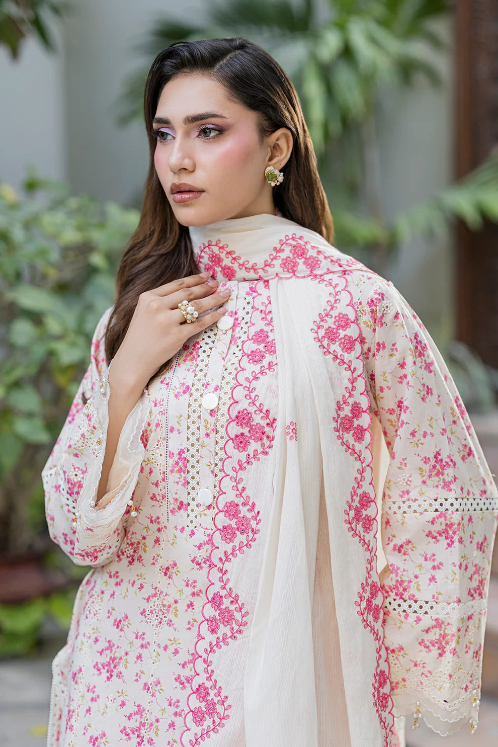 ZELLBURY ChikanKari Embroidered Shirt Shalwar Dupatta 3PC 4096