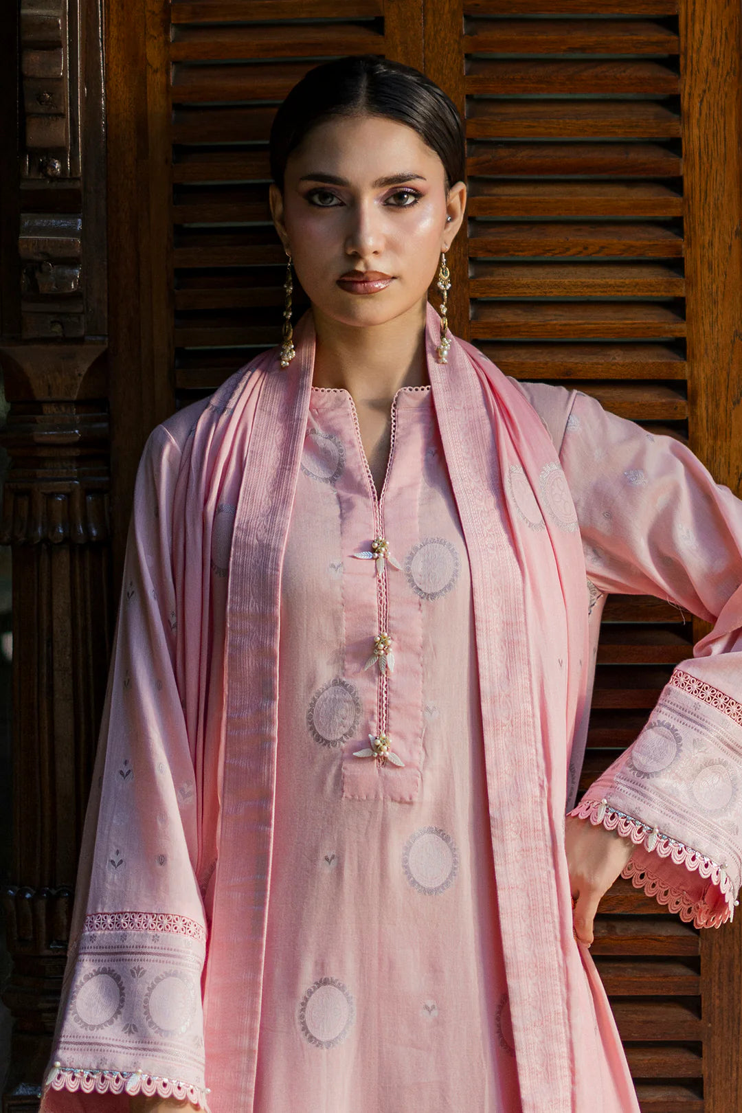 Zellbury 3PC Jacquard Shirt Shalwar Dupatta  0857