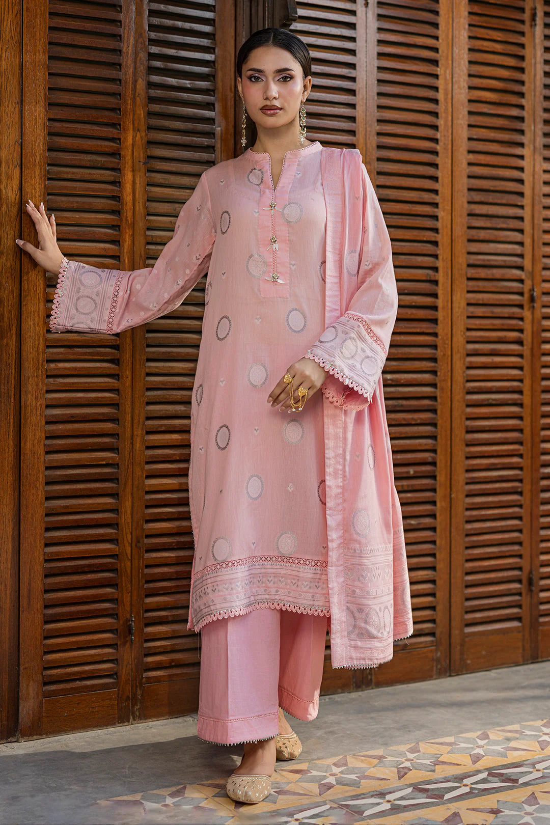 Zellbury 3PC Jacquard Shirt Shalwar Dupatta  0857