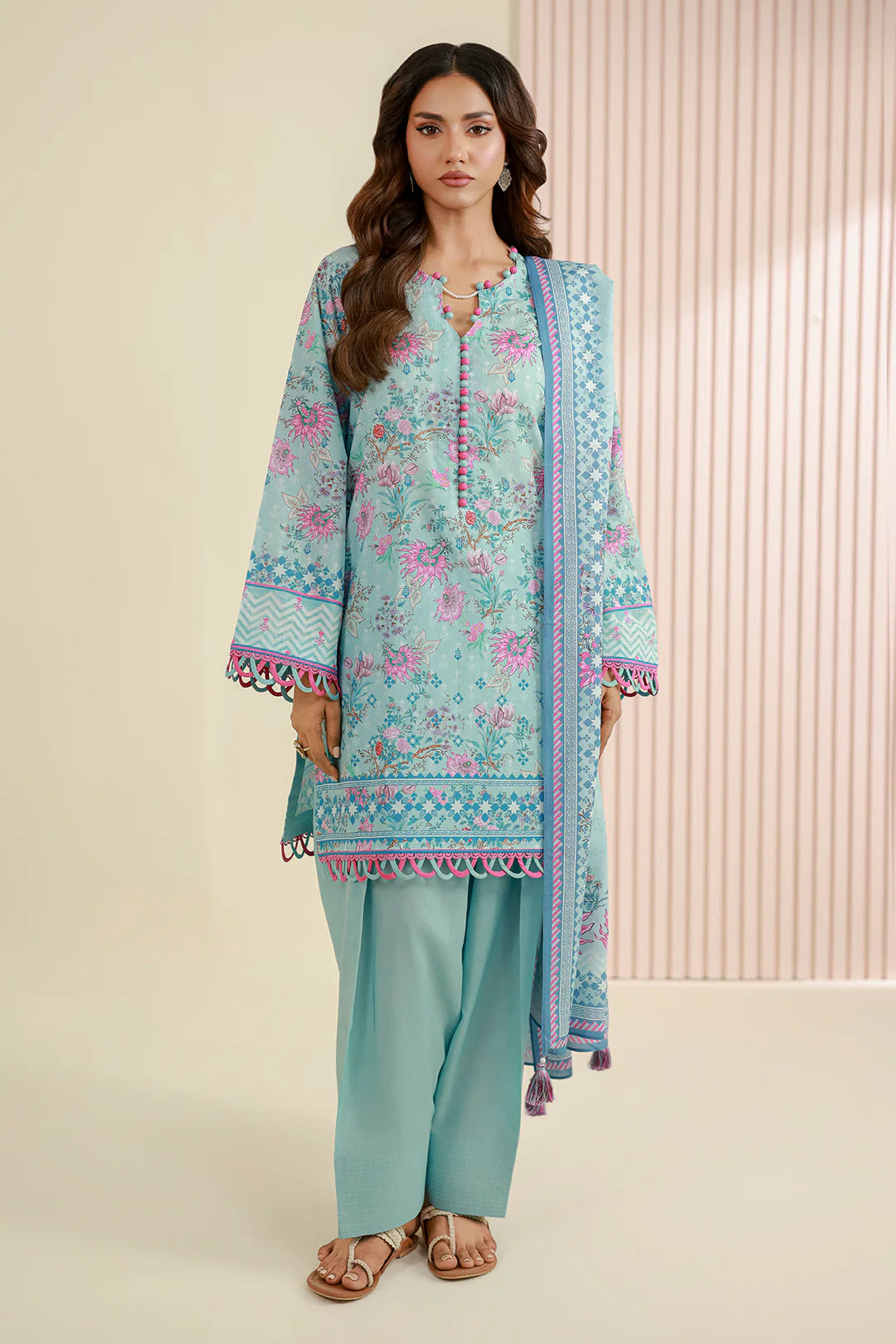 Zellbury 3PC Embroidered Shirt Shalwar Dupatta 1009