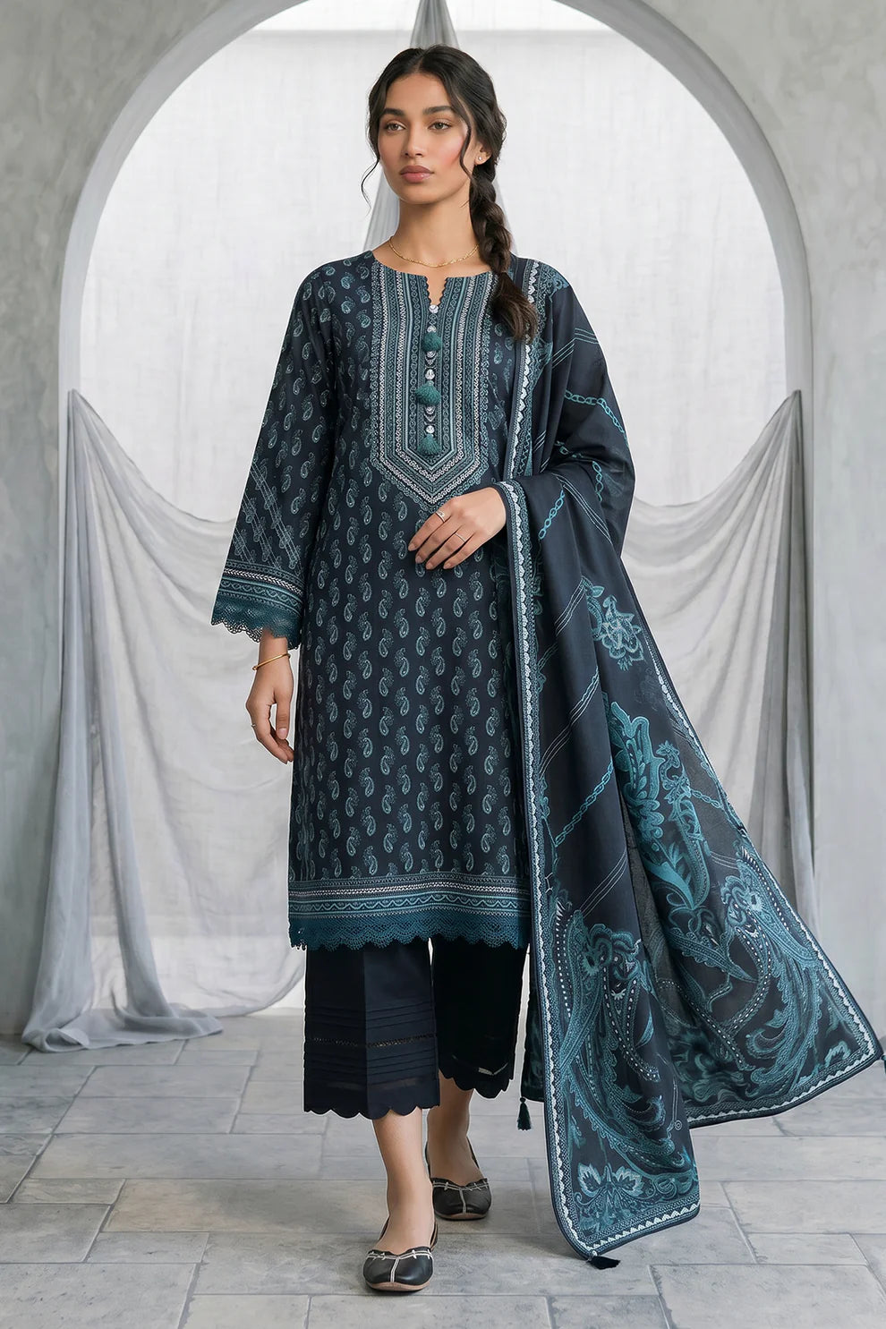 ZELLBURY | Printed Lawn 3PC 1077