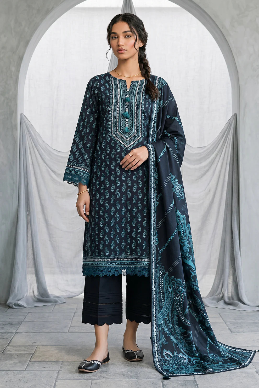 ZELLBURY | Printed Lawn 3PC 1077