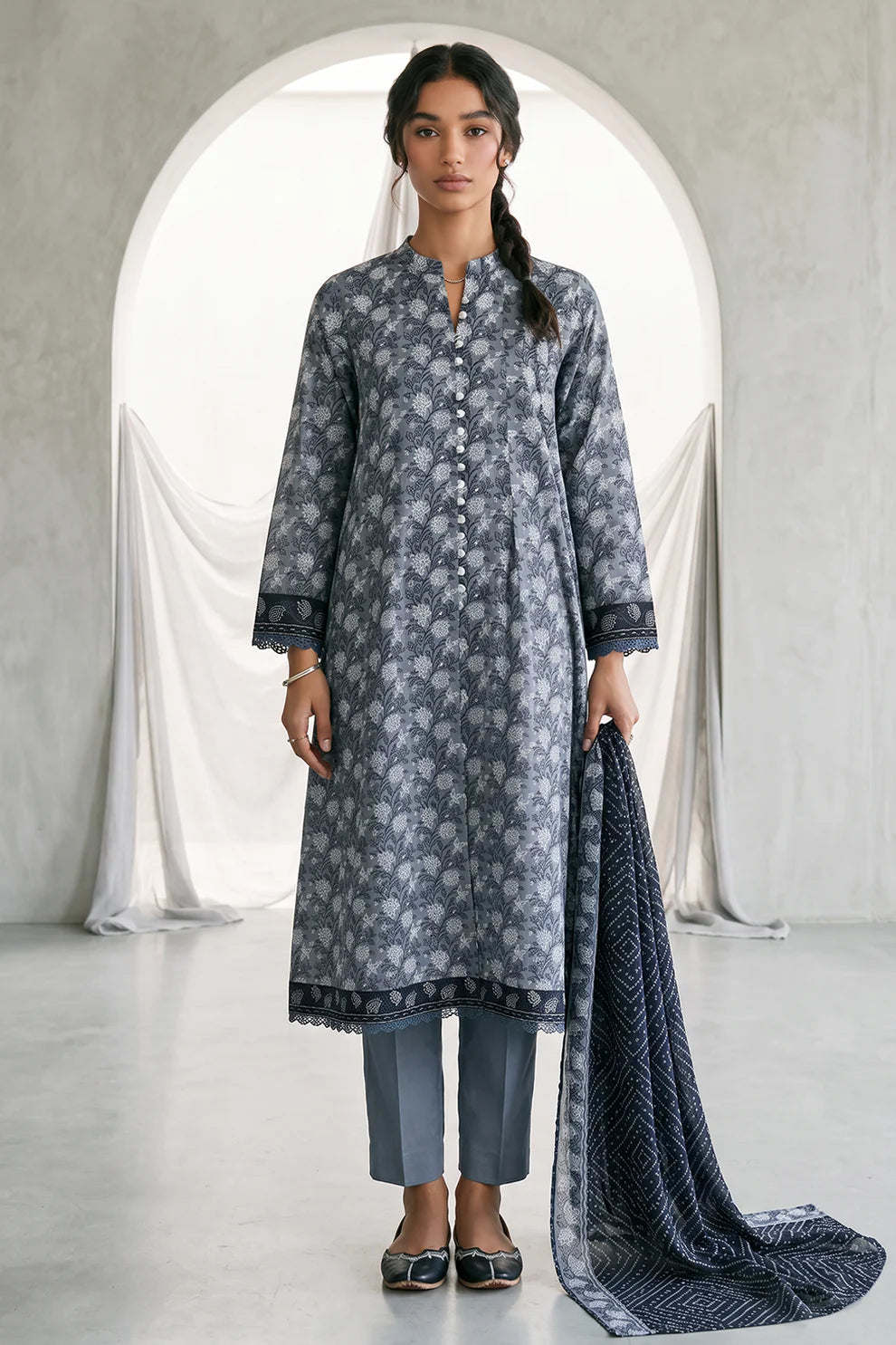 ZELLBURY | Printed Lawn 3PC 1078