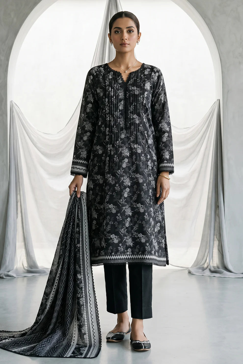ZELLBURY | Printed Lawn 3PC 1080