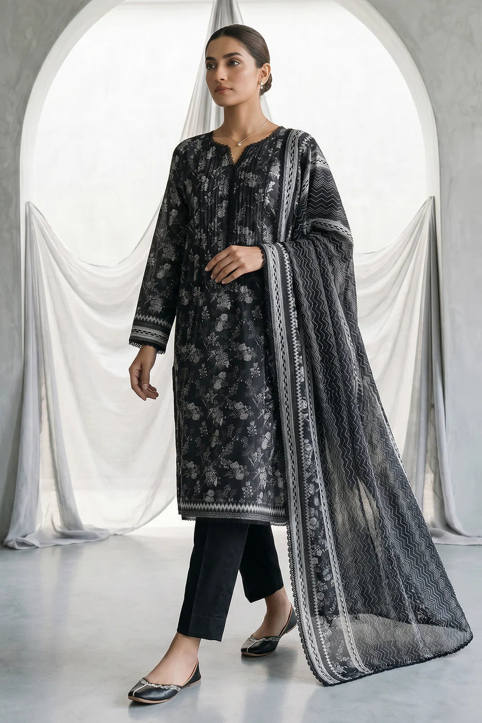 ZELLBURY | Printed Lawn 3PC 1080