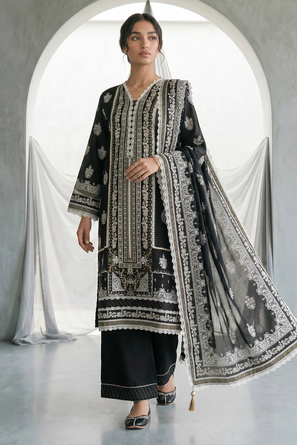 ZELLBURY | Printed Paste Lawn 3PC 1094