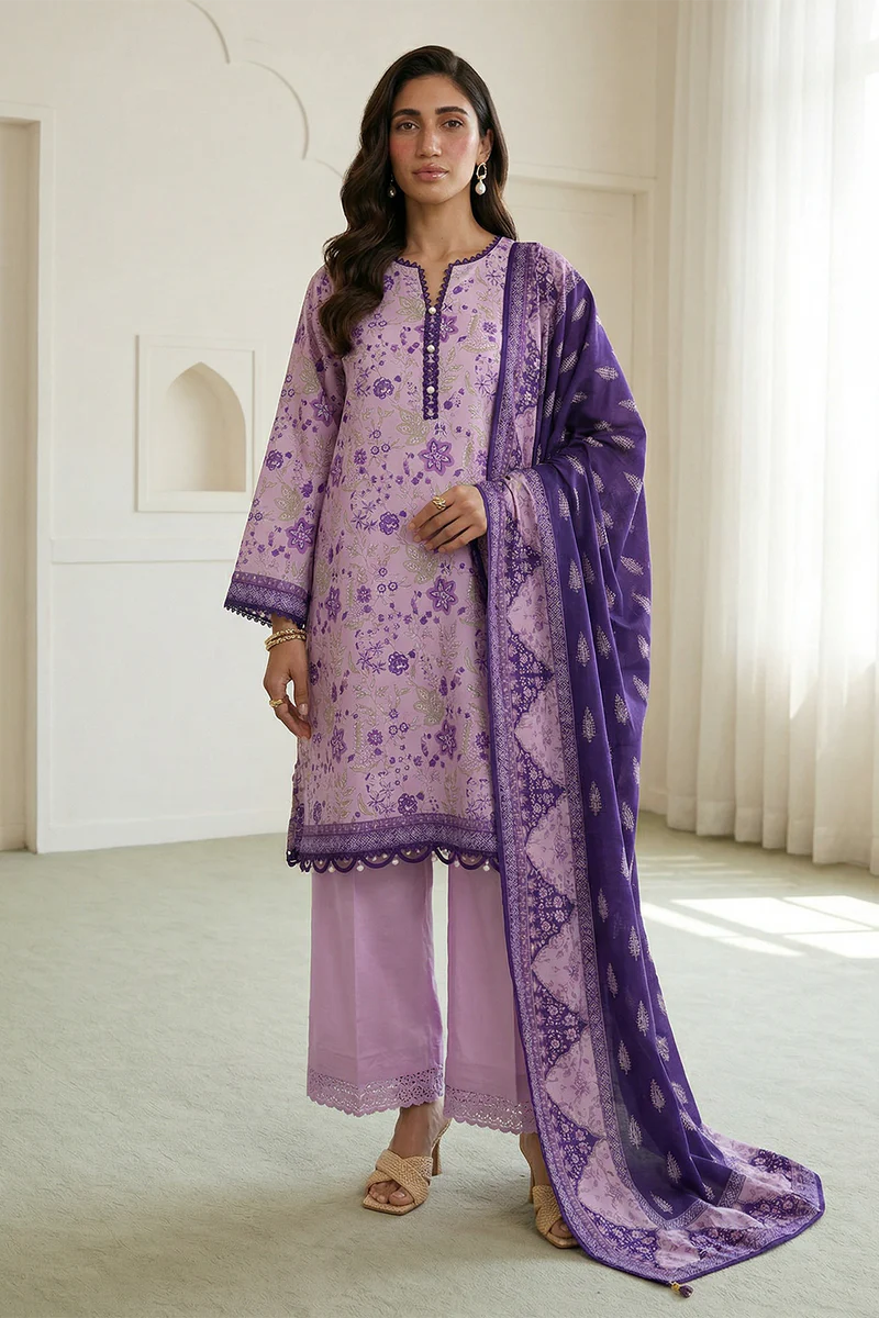 ZELLBURY | Printed Lawn 3PC 1136