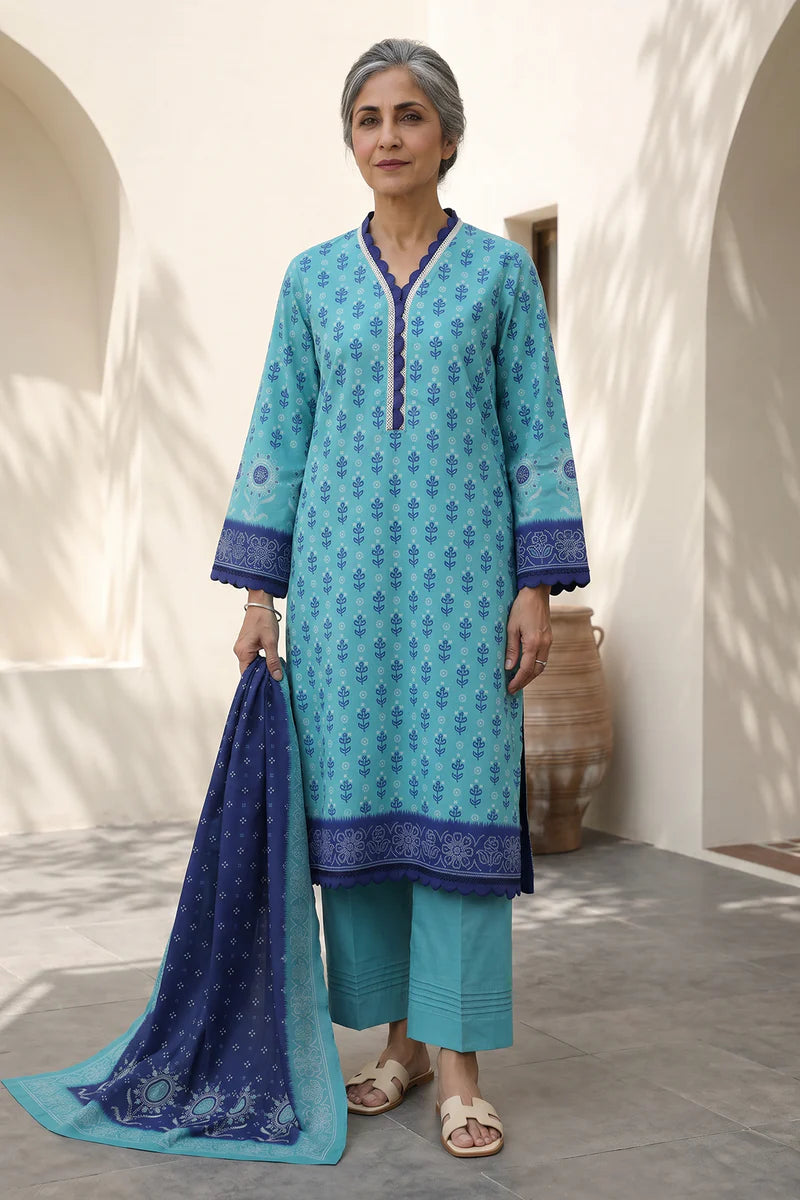ZELLBURY | Printed Lawn 3PC 8009