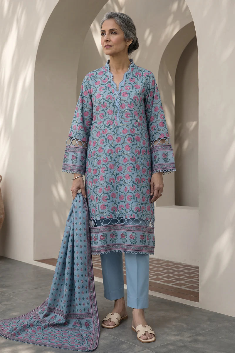 ZELLBURY | Printed Lawn 3PC 8022