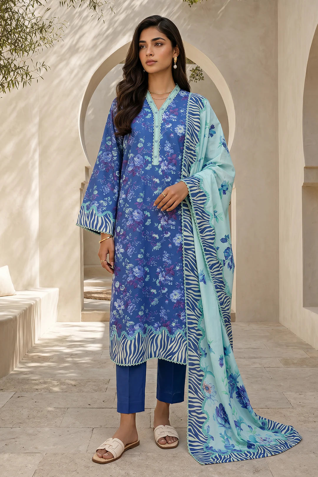 ZELLBURY | Printed Lawn 3PC 8051