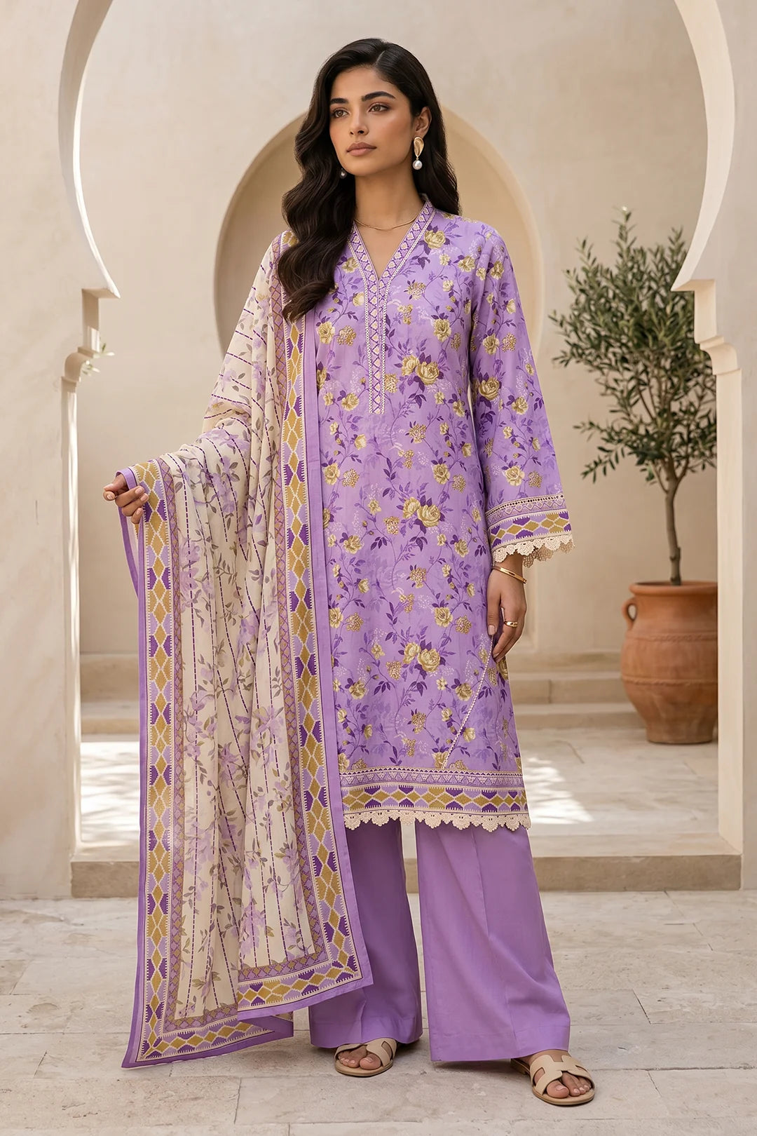 ZELLBURY | Printed Lawn 3PC 8061
