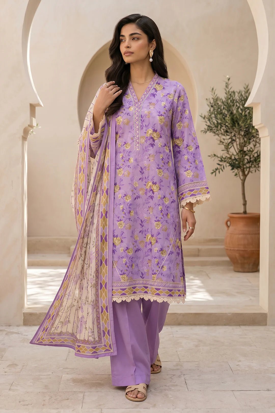 ZELLBURY | Printed Lawn 3PC 8061