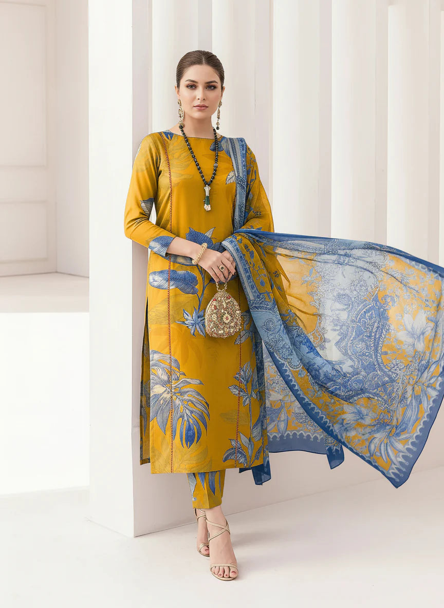 Sunlit Sapphire Unstitched 3PC Lawn By House Of Lala
