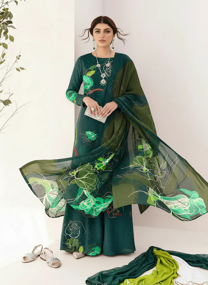 Emerald Eclipse Unstitched 3PC Lawn By House Of Lala
